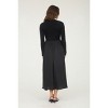 August Sky Women's Front Button Up Mixed Media Midi Dress - 2 of 4