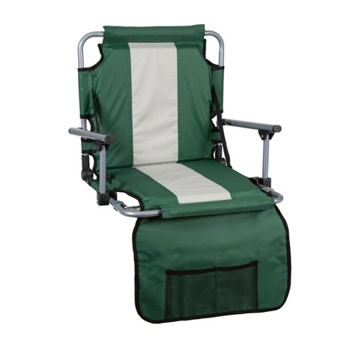 Stadium Seat Reclining Bleacher Chair Folding - Dark Green
