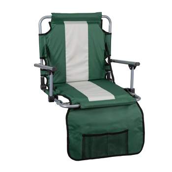 Stansport Folding Stadium Seat With Arms Green/Tan