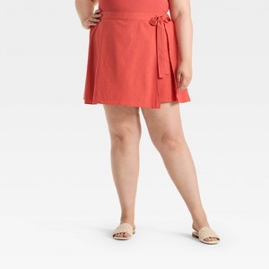 Women's Tie Mini A-Line Skirt - A New Day™ - 1 of 3