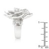 Slickblue Women’s Flower Design 4.9 Ct. Cubic Zirconia Cocktail Ring – Rhodium-Plated Silver Tone, Sizes 5-10 - 4 of 4