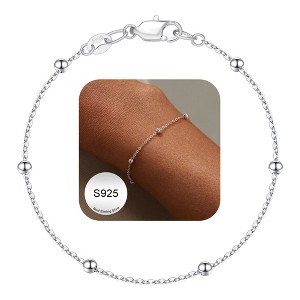Turandoss Italian S925 Sterling Silver Bracelets for Women Girls - Satellite Bead Chain Link Bracelet hypoallergenic, Jewelry Gifts for Women - 1 of 1