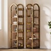Tribesigns 6-Tier 71" Bookshelf, Wood Arched Bookcase, Open Display Shelf Storage Rack for Living Room, Home Office, Bathroom, Kitchen, Brown - 2 of 4
