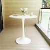 Lirago White Round Tulip Dining Table for 4, Mid-Century MDF Top with Pedestal Base 29.5"H x 31.5"D x 31.5"W - 2 of 4