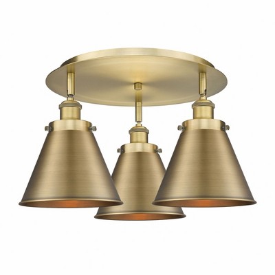 Ballston Urban - 3 Light Flush Mount In Industrial Style-9.63 Inches Tall and 19.75 Inches Wide