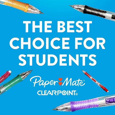 Paper Mate Clear Point 3pk #2 Mechanical Pencils with Eraser & Refill 0.5mm Green/Blue/Purple: School Supplies, Plastic