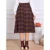 INSPIRE CHIC Women's Vintage Plaid High Waist A-Line Pleated with Pockets Midi Skirt - 3 of 4