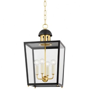 Mitzi June 4 - Light Pendant in  Aged Brass, Black Clear Shade - 1 of 1