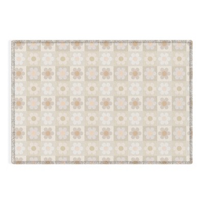 Iveta Abolina Daisy Check Neutral 2’ x 3' Rug - Deny Designs