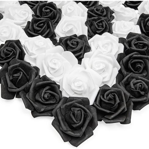 black and white photography with color roses