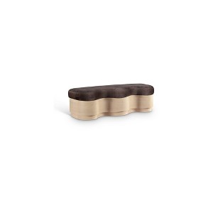 Meridian Furniture,Savoy Velour Fur Fabric Bench - 1 of 4