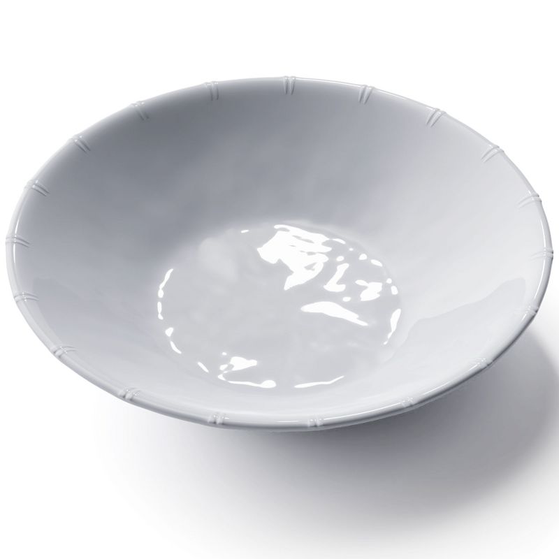 American Atelier White Bamboo Edge Design Melamine Bowls, 7.5-Inch, Break Resistant and Lightweight, Set of 4,, 2 of 4