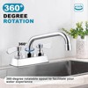 WOWOW Commercial Faucet with 6 in. Swivel Spout, Double Handle Deck Mount Standard Kitchen Faucet in Polished Chrome - 3 of 4