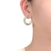Guili Timeless Ribbed 14K Gold Plated Open Circle Drop Earrings, a Bold & Classic Accessory that Enhances Your Look with a Touch of Pure Elegance - 3 of 3