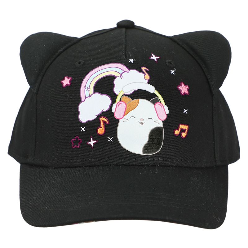 Squishmallows Cam The Cat Rainbow Dance Black Snapback Cosplay Hat, 1 of 7