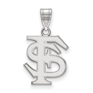 Black Bow Jewelry 14k White Gold Florida State Seminoles NCAA Medium Pendant - 1 of 3