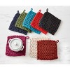 tagltd Crochet Trivet Pot Holder Black For Hot Dishes Made of Cotton with Hang Loop, 8.0"L x 8.0"W x .75"H - 2 of 3