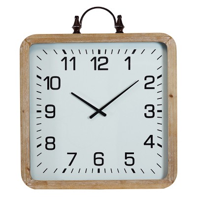 VIP Wood 28 in. White Framed Clock