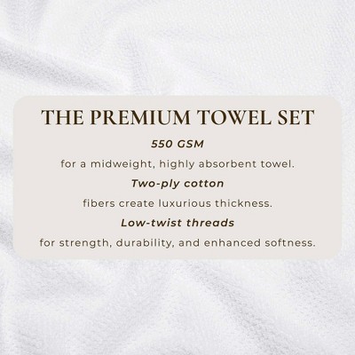 Optic White Cotton Textured Bath Towels - Pack of 4