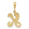 Black Bow Jewelry 14k Yellow Gold, Maci Collection, LG Filigree Script Initial K Pendant - 3 of 4