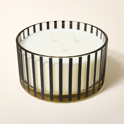 3-Wick Stripe Citronella Scented Candle Black/Cream - kate spade new york x Target