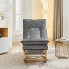 Hyleory Solid Wood Upholstered Rocking Chair with Retractable Hidden Footrest - 4 of 4