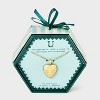 14K Gold Dipped Heart Charm Initial Necklace - A New Day™ Gold - 3 of 4