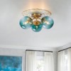 LLHZSY 18 3/25" 3-Light Modern Semi Flush Mount Ceiling Lights With Glass Globe Shade-Gold/Black - 2 of 4