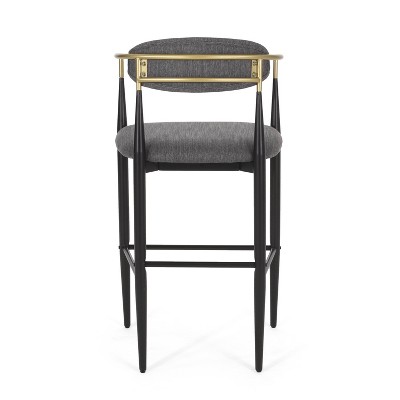 Christopher Knight Home Set of 2 30" Elmore Barstools Charcoal/Black/Gold
