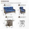 Buenhomino 5Pcs Patio Furniture Set with Fire Pit - Wicker Patio Conversation Set with Swivel Glider, Wicker Sofa, Tempered Side Table,6-inch Cushion - 3 of 4
