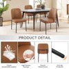 Set of 2 Modern Fabric Dining Chairs with Curved Back and Metal Legs, Upholstered Side Chairs for Dining Room, Kitchen, or Office - Beige - 4 of 4