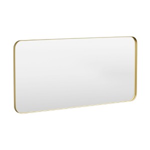 Tempered Glass Rounded Rectangle Framed Wall-Mounted Bathroom Vanity Mirror - 1 of 1