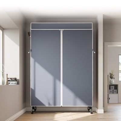 VIPEK Black Metal Portable Closet with Gray Fabric Cover