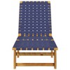 vidaXL Sun Lounger Dark Blue Solid Acacia Wood and Fabric - 4 of 4