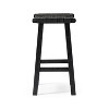 Maven Lane Noah Backless Counter Stool in Aged Black Finish with Charcoal Black Vegan Leather - 3 of 4