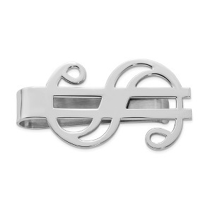 Black Bow Jewelry Polished Dollar Sign Money Clip in Rhodium Plated Sterling Silver - 1 of 3