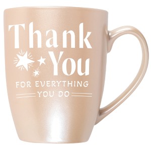 Elanze Designs Thank You Everything You Do Precious Pearl 10 ounce New Bone China Coffee Cup Mug - 1 of 4