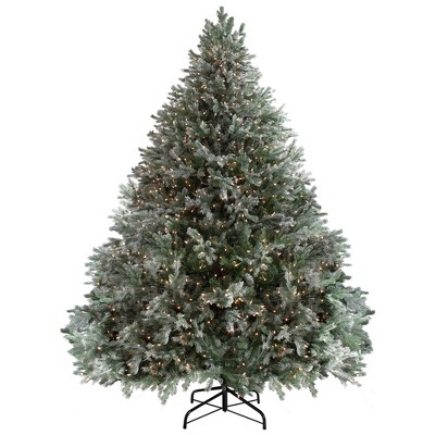 Northlight 9' Pre-Lit Artificial Christmas Tree Flocked Jasper Balsam Fir - Clear Lights