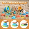 Joyfy 24 Pcs Beach Toys Set, Sand Toys Collapsible Sand Buckets with Mesh Bag Sand Shovels Castle Sets for Kids Toddlers Boys Girls Outdoor Play - 4 of 4