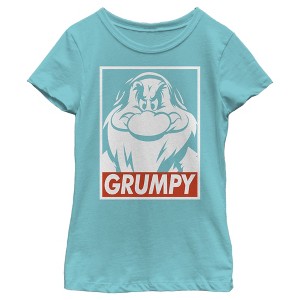 Girl's Snow White and the Seven Dwarves Grumpy Box Logo T-Shirt - 1 of 4