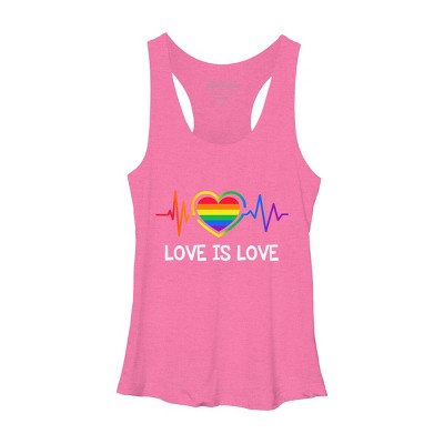 Adult Design By Humans Love is Love Pride Heartbeat By TeeGiver Racerback Tank Top