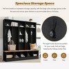 TIRAMISUBEST Wide Design Hall Tree with Storage Bench, Minimalist Shoe Cabinet with Cube Storage & Shelves, Multifunctional Coat Rack with 8 Hooks - 3 of 4