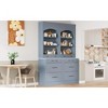 ORRD Modern 83.7" Gray Kitchen Pantry Set - Freestanding Hutch w/ Faux Marble Top, 5 Drawers & Adjustable Shelf - 3 of 4