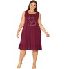 Agnes Orinda Women's Plus Size Sleeveless Ruffle Tiered Hem Comfy Lovely Cat Midi Tank Nightgown - 3 of 4