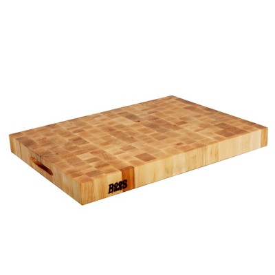 John Boos Maple Wood Cutting Board for Kitchen Prep 24 Inches x 18 Inches,  2.25 Inches Thick Reversible End Grain Rectangular Charcuterie Boos Block