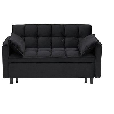 TiramisuBest 55"green velvet sofa, elegant with convenient pockets, clever interpretation of the three-in-one conversion art