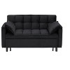 Airsurfer Modern Velvet 3-in-1 Convertible Sofa Bed ¨C Pull Out Love Seat with Pillows & Side Pockets for Living Room - 4 of 4