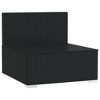 vidaXL Black Patio Furniture Poly Rattan - Cream Cushions - 3 Seats - Middle Sofa - 4 of 4