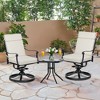 Aoodor Outdoor High Back Dining Chair Cushion Set, Water Proof & Stain Resistant, Polyester Fabric Cover with Ties and Zipper, Set of 2 - 2 of 4