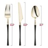 Smarty Had A Party Gold w/ Black Handle Moderno Plastic Cutlery Set - 240 Guests - 2 of 4